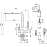 Смеситель для кухни GRANULA GR-8170 базальт с выдвижным изливом 8170 BAZALT